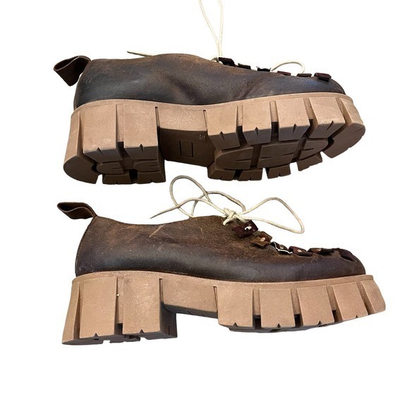 PAPUCEI‎ Gemo Platform Chunky Heel Shoe Street Wear Size 7.5 US  38 Euro NEW - Picture 4 of 12